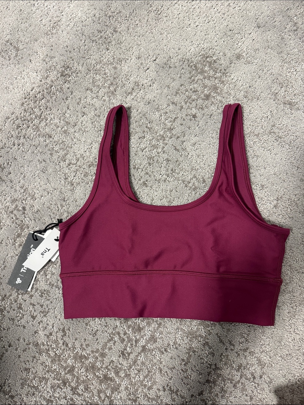 TNA Women's Berry Plum Scoop Neck Sports Bra